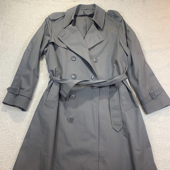London Fog by Wamsutta Classic Vintage Men's Grey Trench Coat NO LINER 42 Long - Picture 1 of 7